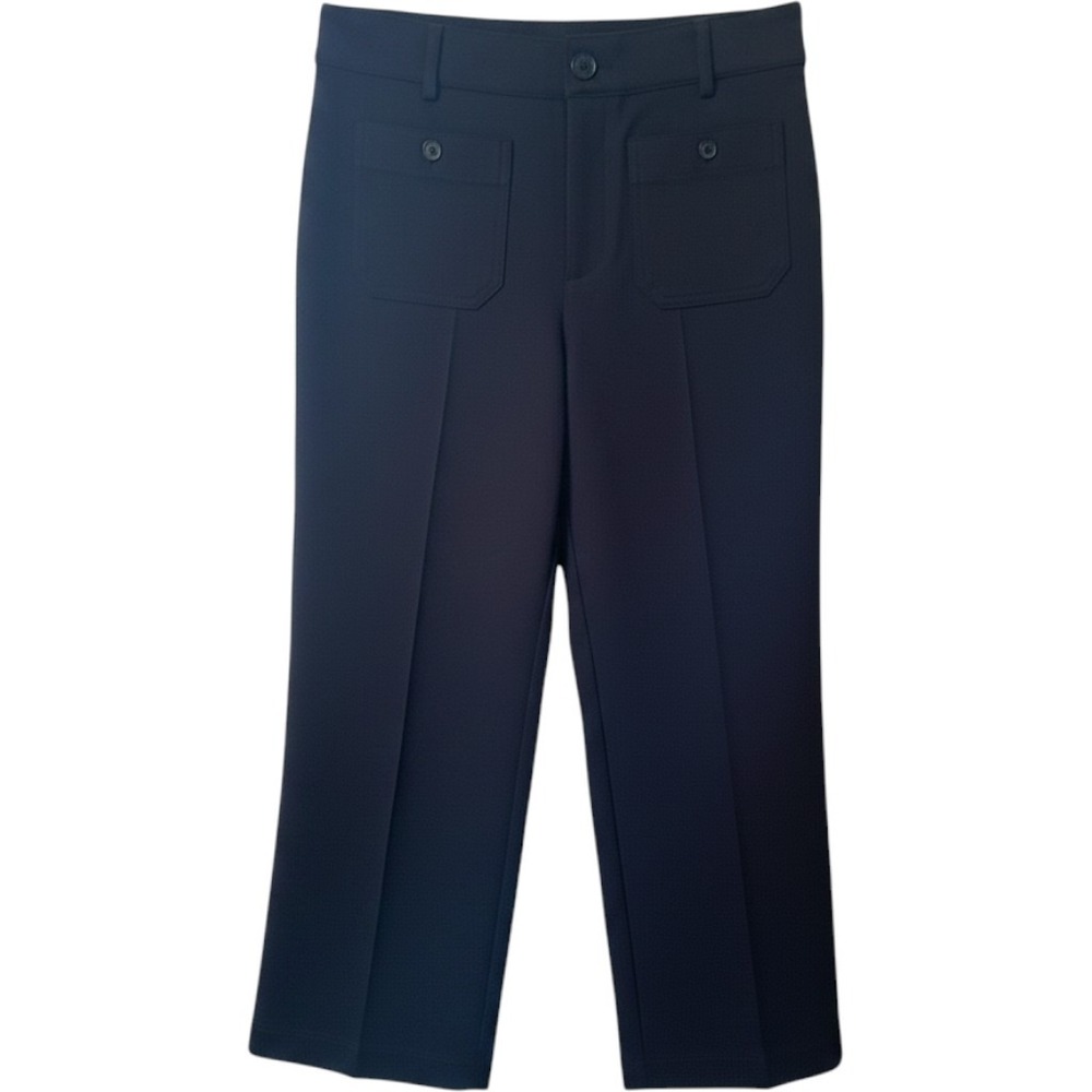 Loft Petite Wide Leg Trousers Front Patch Pocket Pants Navy 10P Corporate Core